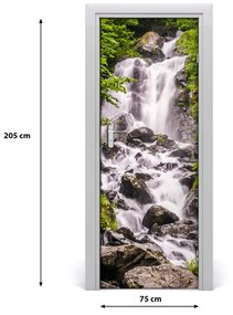 Ajtóposzter öntapadós Vízesés az erdőben 75x205 cm