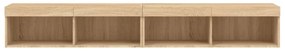2 db sonoma tölgy színű TV-szekrény LED-ekkel 100x30x30 cm