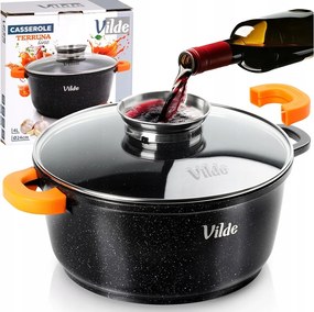 Gránit fazék fedővel párolás sütés 24 cm 4L