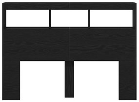 fekete tölgy színű áthidalószekrény LED-ekkel 140 x 17 x 102 cm