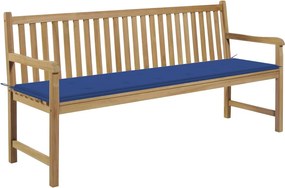 vidaXL tömör tíkfa kerti pad királykék párnával 175 cm