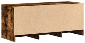 füstös tölgy színű szerelt fa TV-szekrény LED-del 97x34x40 cm