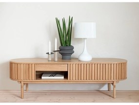 Natúr színű TV-állvány tölgyfa dekorral 160x48 cm Carno – Unique Furniture