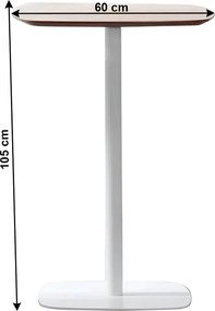 Bárasztal, tölgy/fehér, MDF/fém, átmérő 60 cm, HARLOV