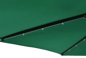 zöld kerti napernyő LED-del és acél rúddal 225 x 225 x 212 cm
