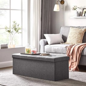 Tárolóhellyel ellátott taburet OTTOMAN 110x38 cm, sötétszürke