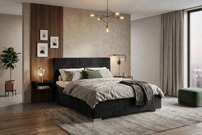 KATI ágy 140x200 cm Fekete Matraccal
