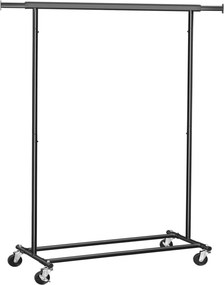 Gurulós ruhaállvány, fekete 92-132x45x160cm