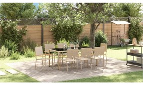 Kert étkező szett 9 pcs Bézs 190 x 90 x 75 cm polirattan