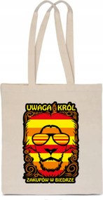 Öko Pamut Táska Figyelem A Bevásárlás Királya A Katicabogárban Oroszlán Katicabogár TT_025