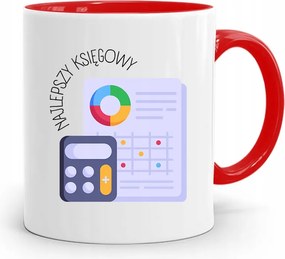 Piros Bögre Ajándék Könyvelőnek, fényképes nyomattal