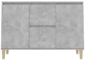 betonszürke szerelt fa tálalószekrény 101 x 35 x 70 cm