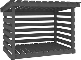 vidaXL szürke tömör fenyőfa tűzifatartó állvány 108x73x79 cm