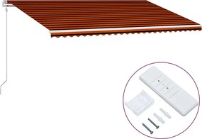 vidaXL narancssárga és barna automata napellenző 600 x 300 cm