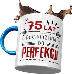 Kék Bögre Születésnapra 75 75-es 75-ös, fényképes nyomattal