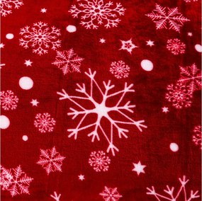 Piros karácsonyi mikroplüss pléd SNOWFALL Méret: 200 x 220 cm