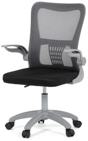 Scaun de birou pivotant gri cu cotieră reglabilă KA-K2008