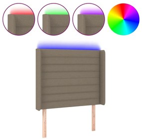 tópszínű szövet LED-es fejtámla 103x16x118/128 cm