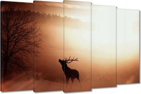 Vászonkép 150x95 Szarvas az erdő szélén