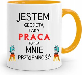 Sárga Bögre Földmérőknek Az Ilyen Munka Öröm A fényképes nyomtatással