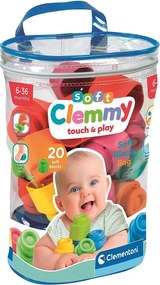 Színes Clemmy puha építőkocka 20 db-os Clementoni