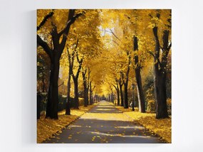 Canvas Vászonkép Tájkép Ősz Park Sikátor Ösvény Fa 80x80
