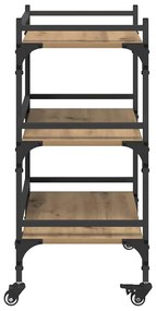 vidaXL Konyhai kocsi Artisan tölgy 50 x 35 x 75.5 cm Faanyag