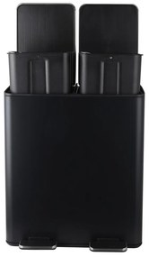 Matt fekete acél szelektív pedálos szemetes 2x20 l Aliya – Spirella