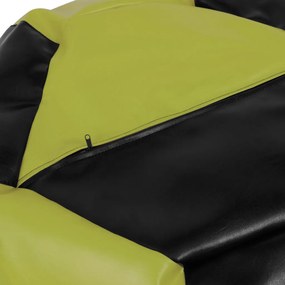 Mara babzsákfotel - műbőr - fekete/zöld - 200 liter R