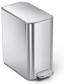 Matt ezüstszínű acél pedálos szemetes 5 l – simplehuman