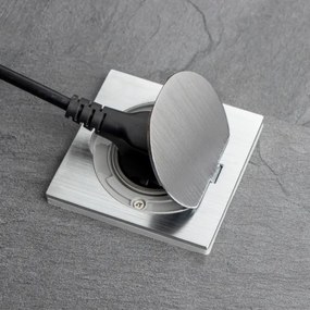 Brilagi - Kültéri beépített padló aljzat IP55 matt króm négyzet