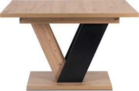 Kihúzható étkezőasztal 120–160 cm méretben, artisan tölgy/fekete színben CLARK