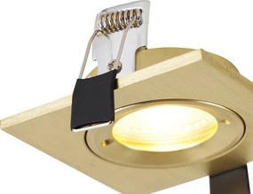 Modern süllyesztett spotlámpa arany négyzet IP44 - Xena