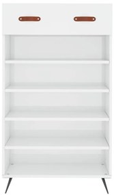 magasfényű fehér szerelt fa cipőszekrény 60 x 35 x 105 cm