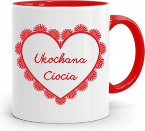 Piros Bögre Ajándék Néni Szerelem Néni nyomott mintával