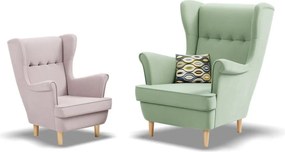 Uszak Mini fotel, bársony, rózsaszín