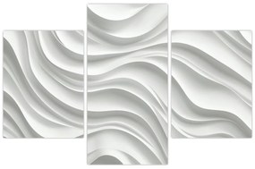 Kép - 3D fehér hullámok (90x60 cm)
