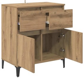 Széf fiókkal Artisan tölgy 60 x 35 x 70 cm Műszaki fa és vas