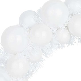 Karácsonyi labda koszorúk 2 pcs Fehér 33 x 33 x 7 cm