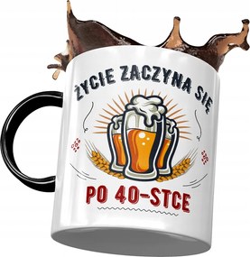 Fekete Bögre Születésnapra 40 40-es 40-es Ajándék Nyomtatott Fotóval