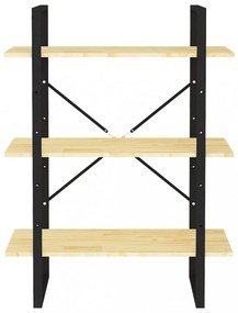 háromszintes tömör fenyőfa könyvszekrény 80 x 30 x 105 cm