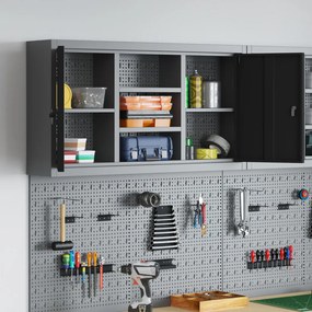 Falra Szerelhető Szerszámos Szekrény Pegboarddal Fekete 100x20x55 cm Acél