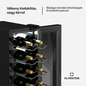 Klarstein Shiraz 14 Slim Uno borhűtő 14 palack 5 - 18 °C érintővezérlés