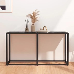 fekete márványszínű edzett üveg tálalóasztal 140 x 35 x 75,5 cm