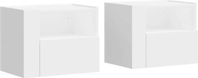 vidaXL 2 db fehér falra szerelhető éjjeliszekrény 45 x 30 x 35 cm