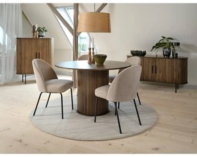 Kerek étkezőasztal tölgyfa dekorral ø 120 cm Nola – Unique Furniture