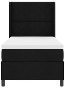 Boxspring Ágy Matraccal és LED Fénnyel Fekete 100x200 cm Szövet