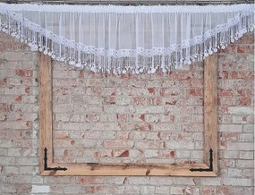 Kész függöny, karnis 400x55, fehér fátyol, ablakdísz, gipiura 15cm