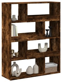 füstös tölgy színű szerelt fa könyvespolc 100 x 33 x 125,5 cm