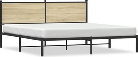 vidaXL sonoma tölgyszínű fém ágykeret matrac nélkül 160 x 200 cm